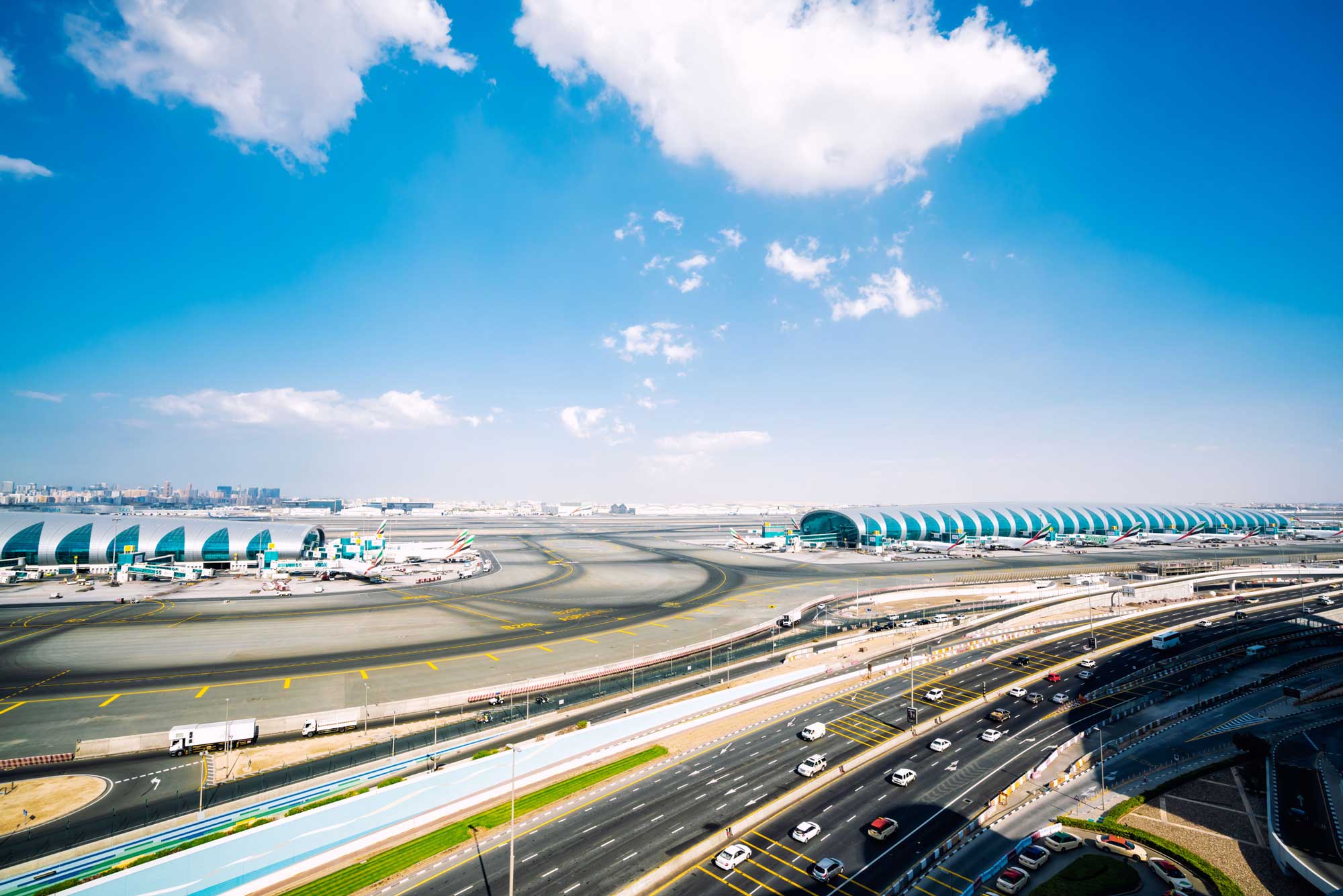 Aerial view of an airport