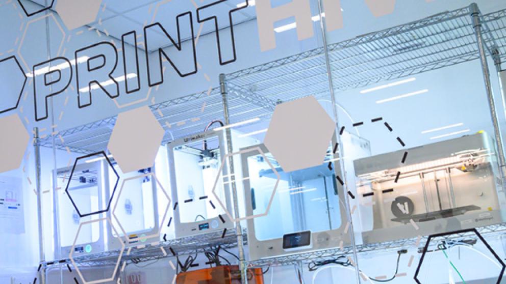 Print Hive in the Morson Maker Space, University of Salford