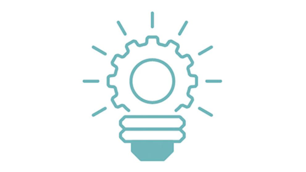 Lightbulb and gear illustration representing innovation
