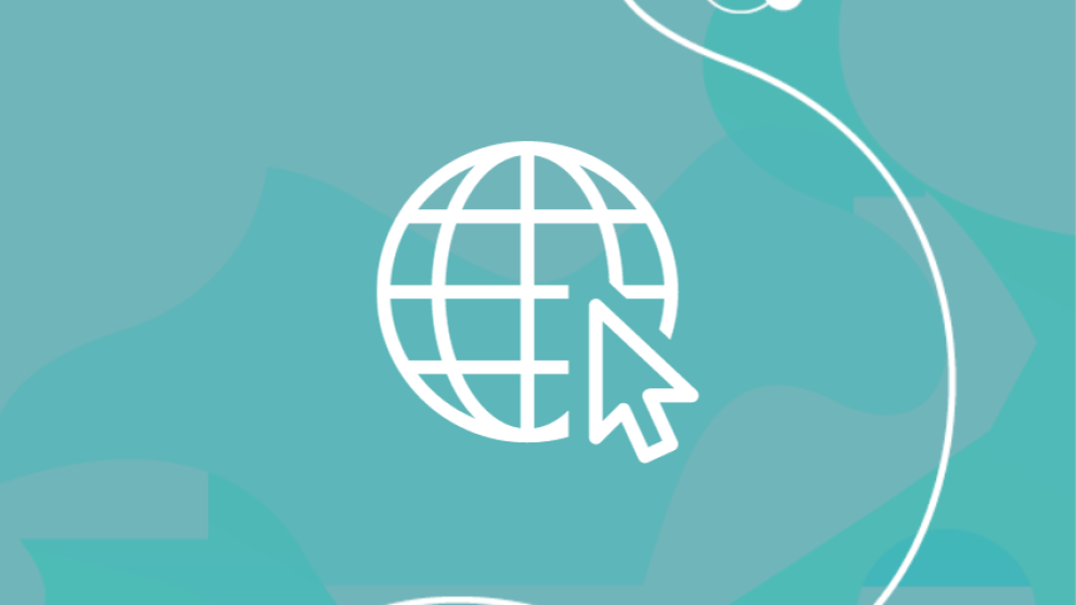 Website icon on a blue background