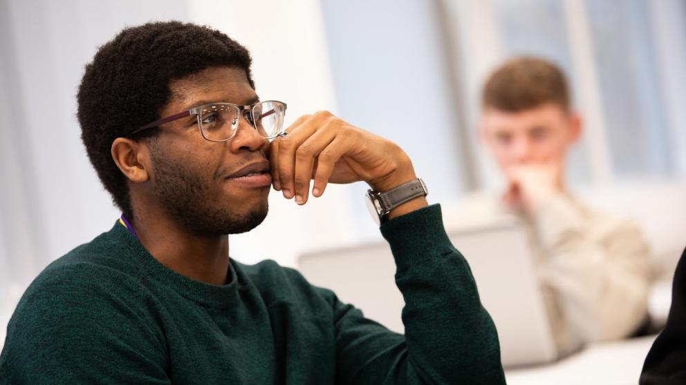 Student in class
