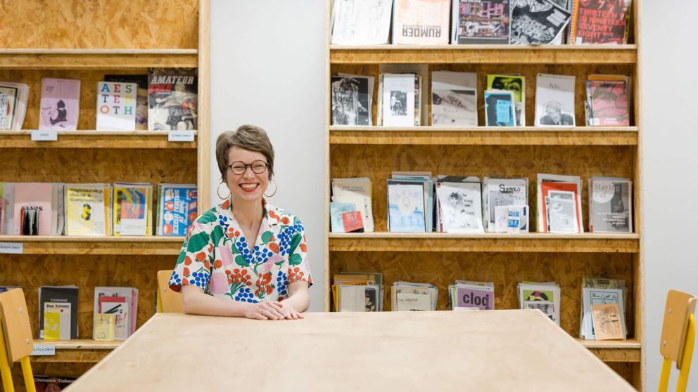 Library colleague smiling